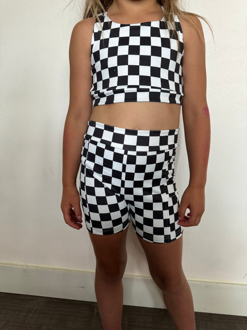 checkered sports bra