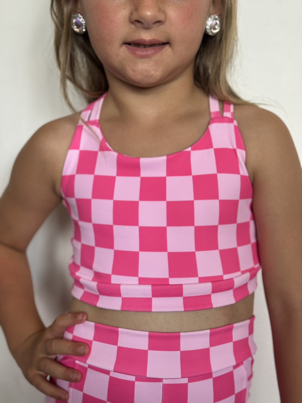 checkered sports bra