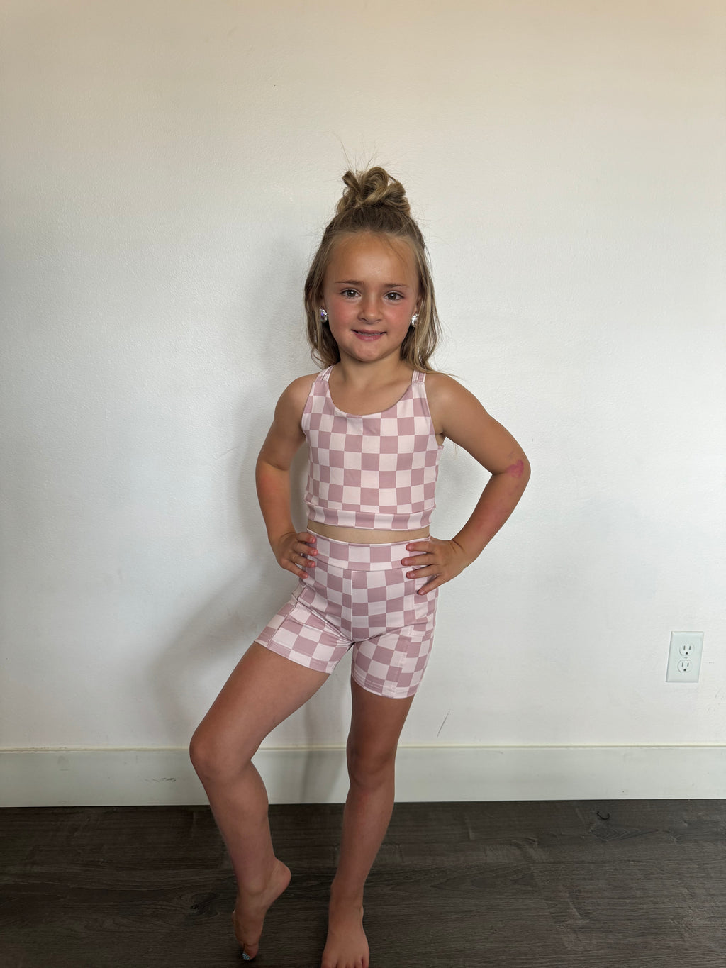 checkered sports bra