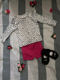 polkadot shirt with pink short set